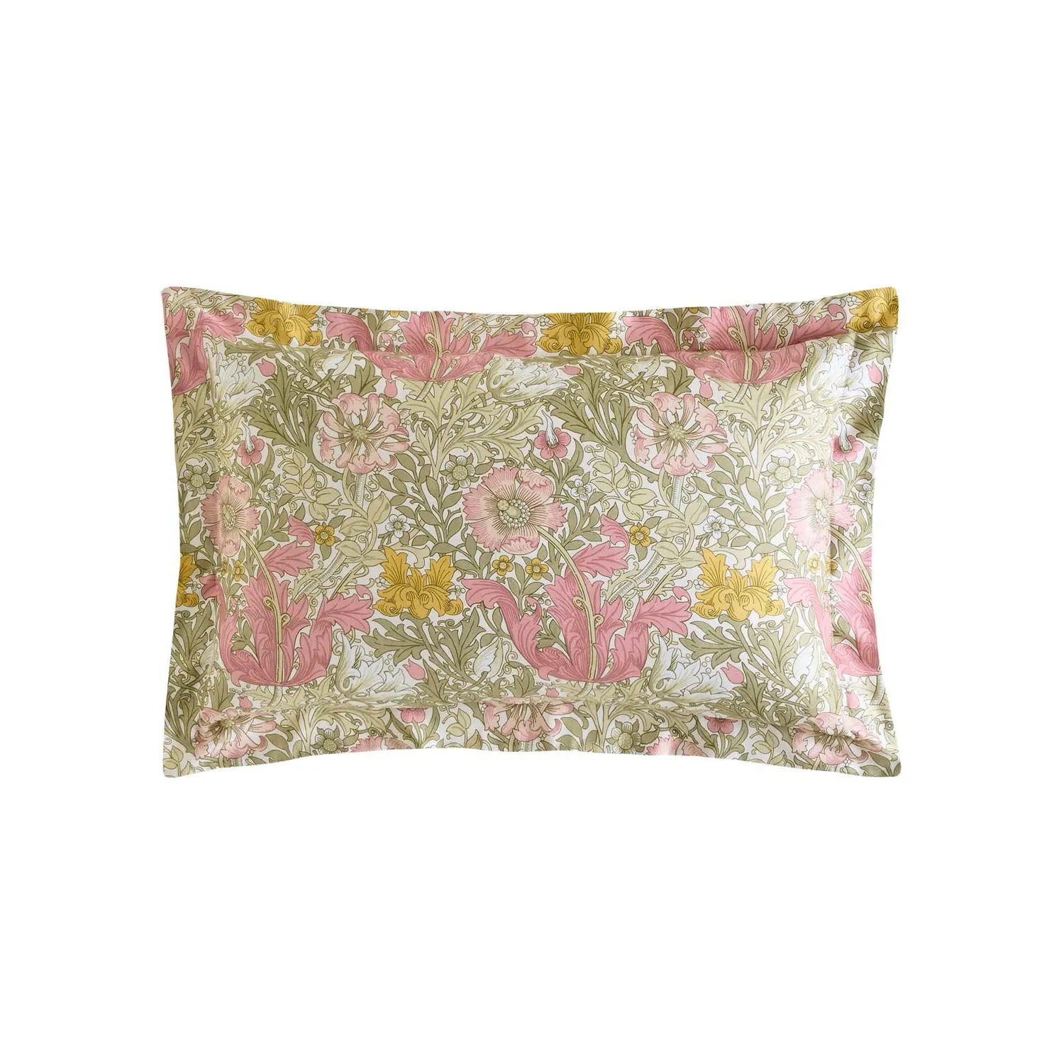 William Morris Compton Oxford Pillowcase Pair - Yellow, Cotton Sateen by Julian Charles