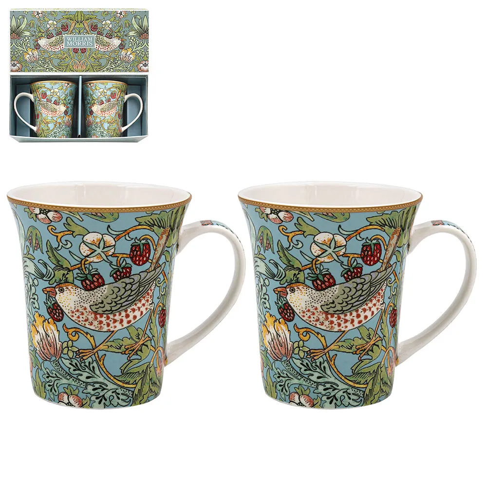 William Morris Strawberry Thief Mug Set of 2 - Multi by Julian Charles