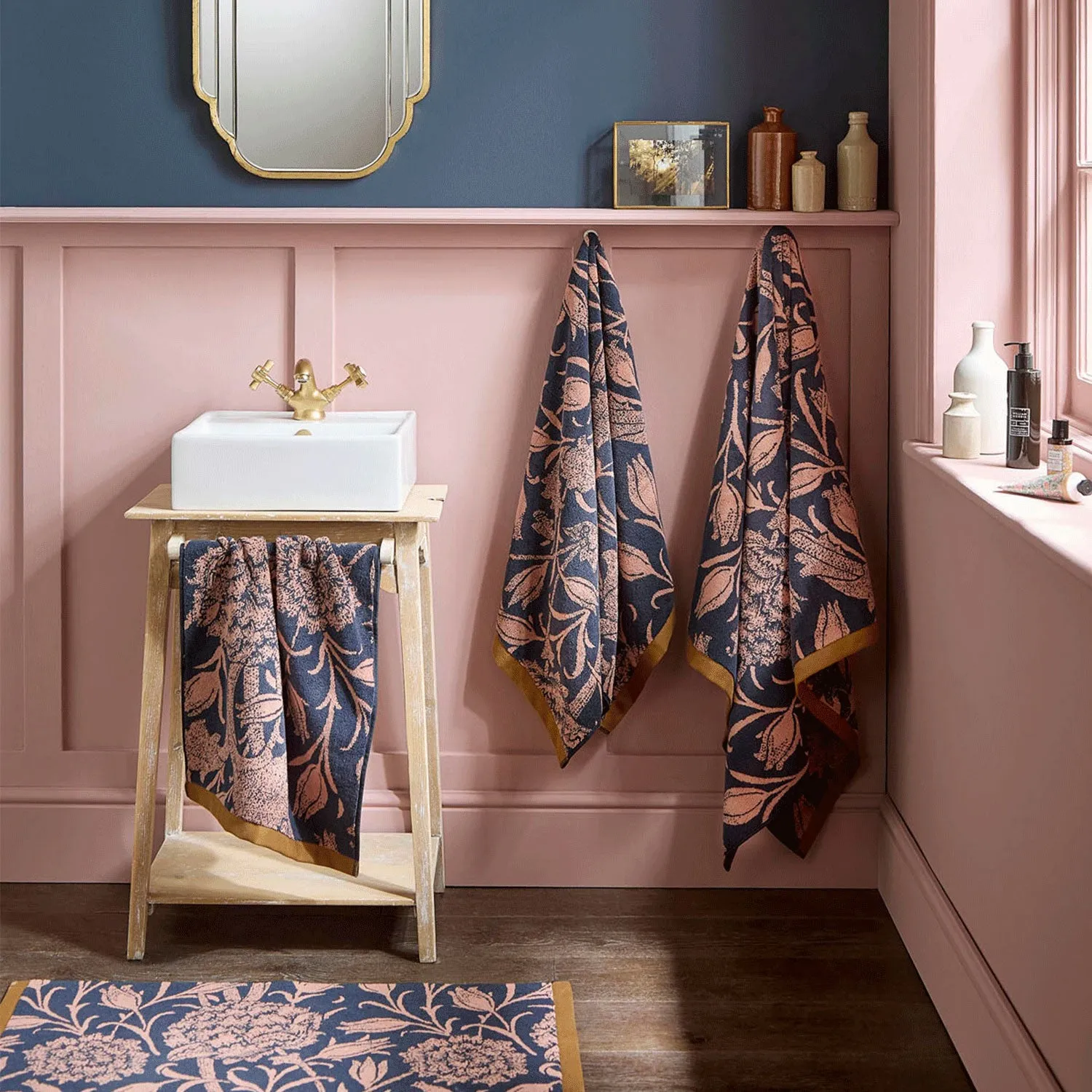 William Morris Wild Tulip Bath Sheet - Orange, Cotton by Julian Charles