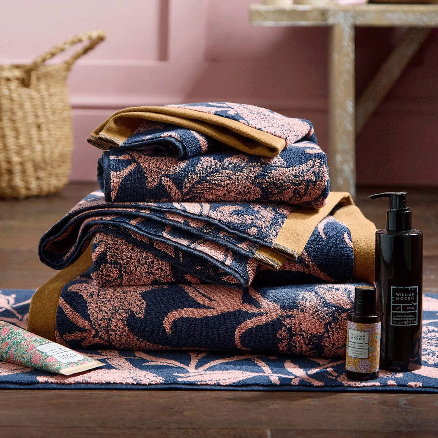 William Morris Wild Tulip Bath Towel - Orange, Cotton by Julian Charles, image 2