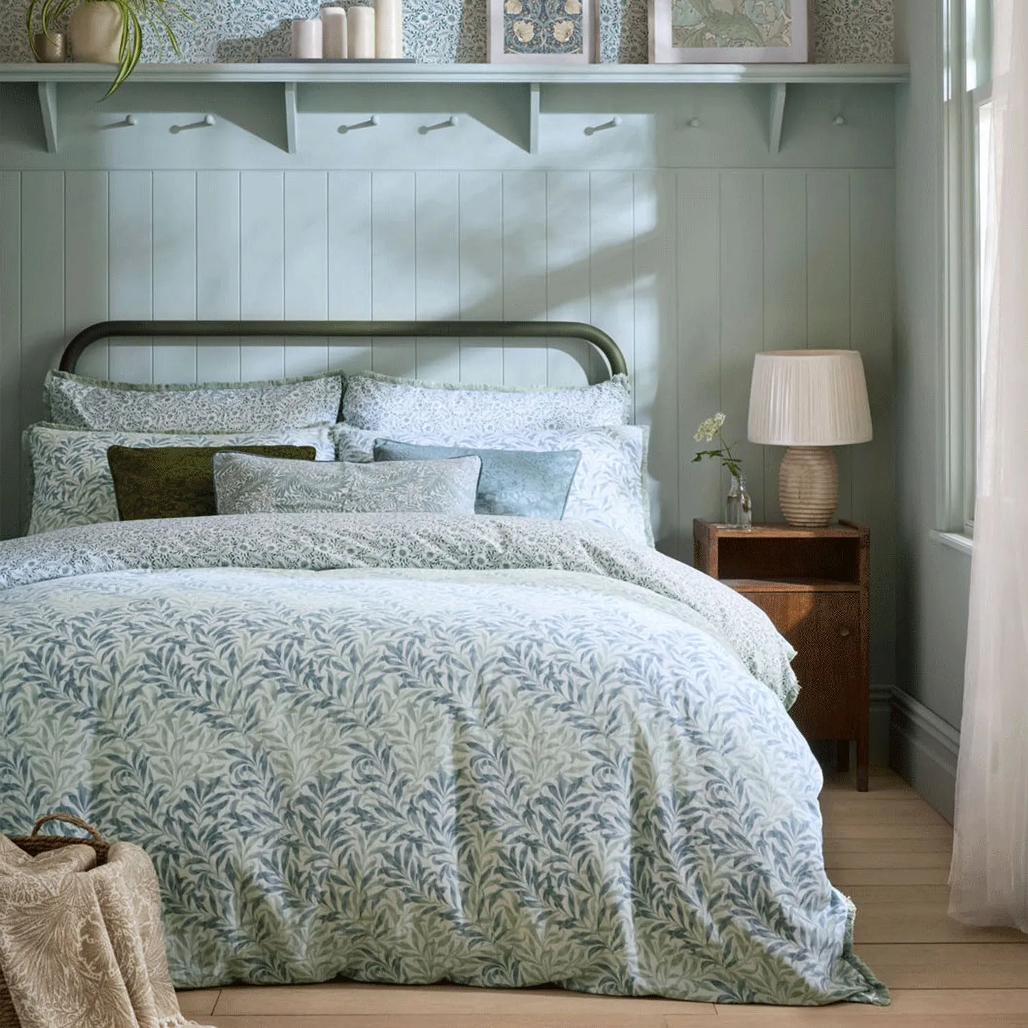 William Morris Willow Bough Single Duvet Set - Sage Green, Cotton product