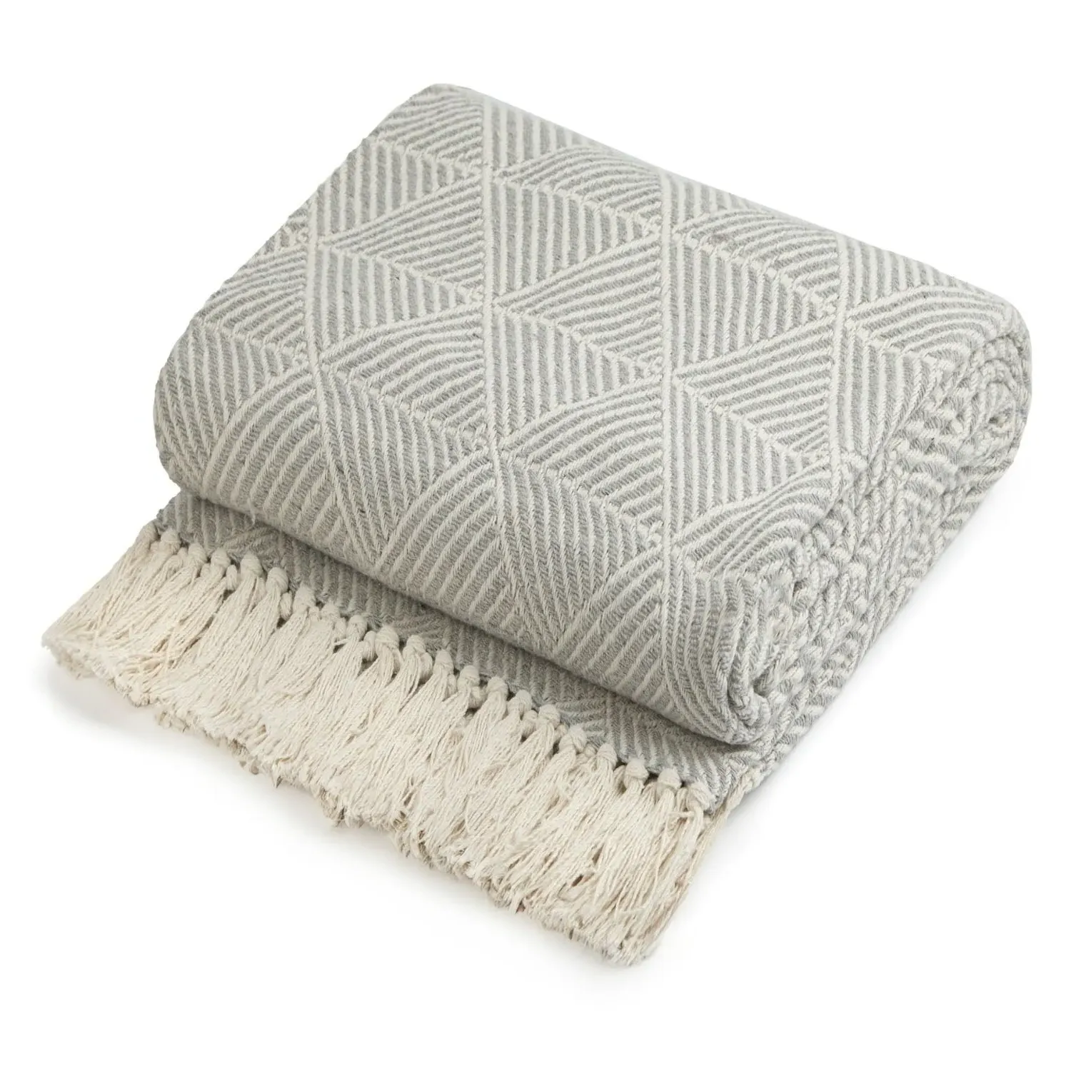 Zahra Woven Recycled Cotton Throw - Grey product