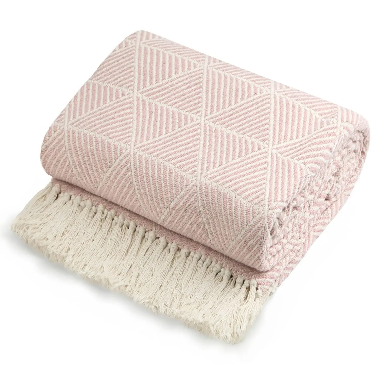Zahra Woven Recycled Cotton Throw - Pink product