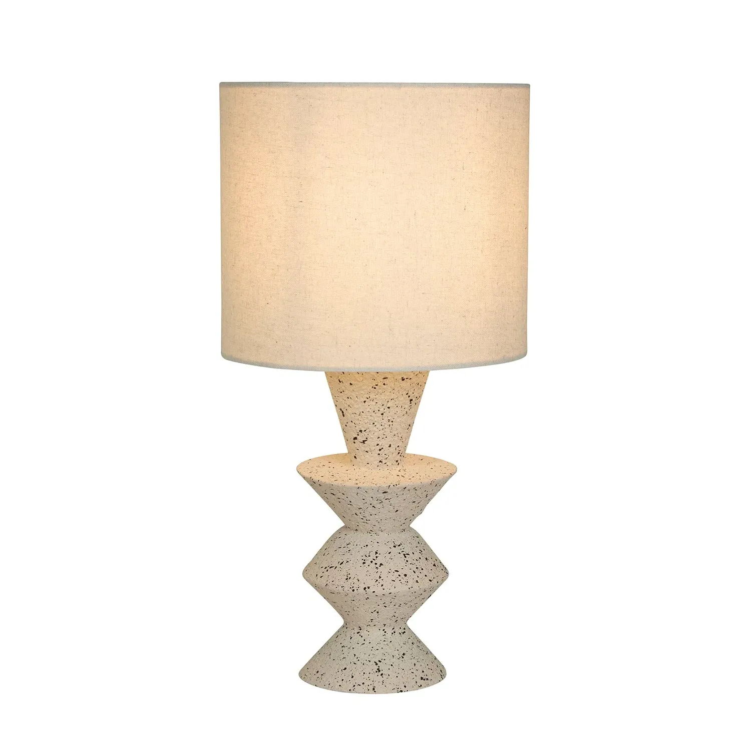 Zigzag Ceramic Table Lamp - Cream, Linen