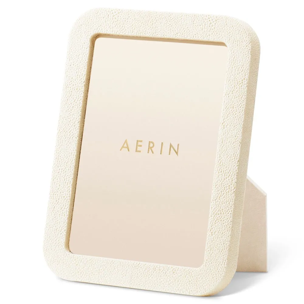 5x7 Photo Frame - Cream, Embossed Shagreen
