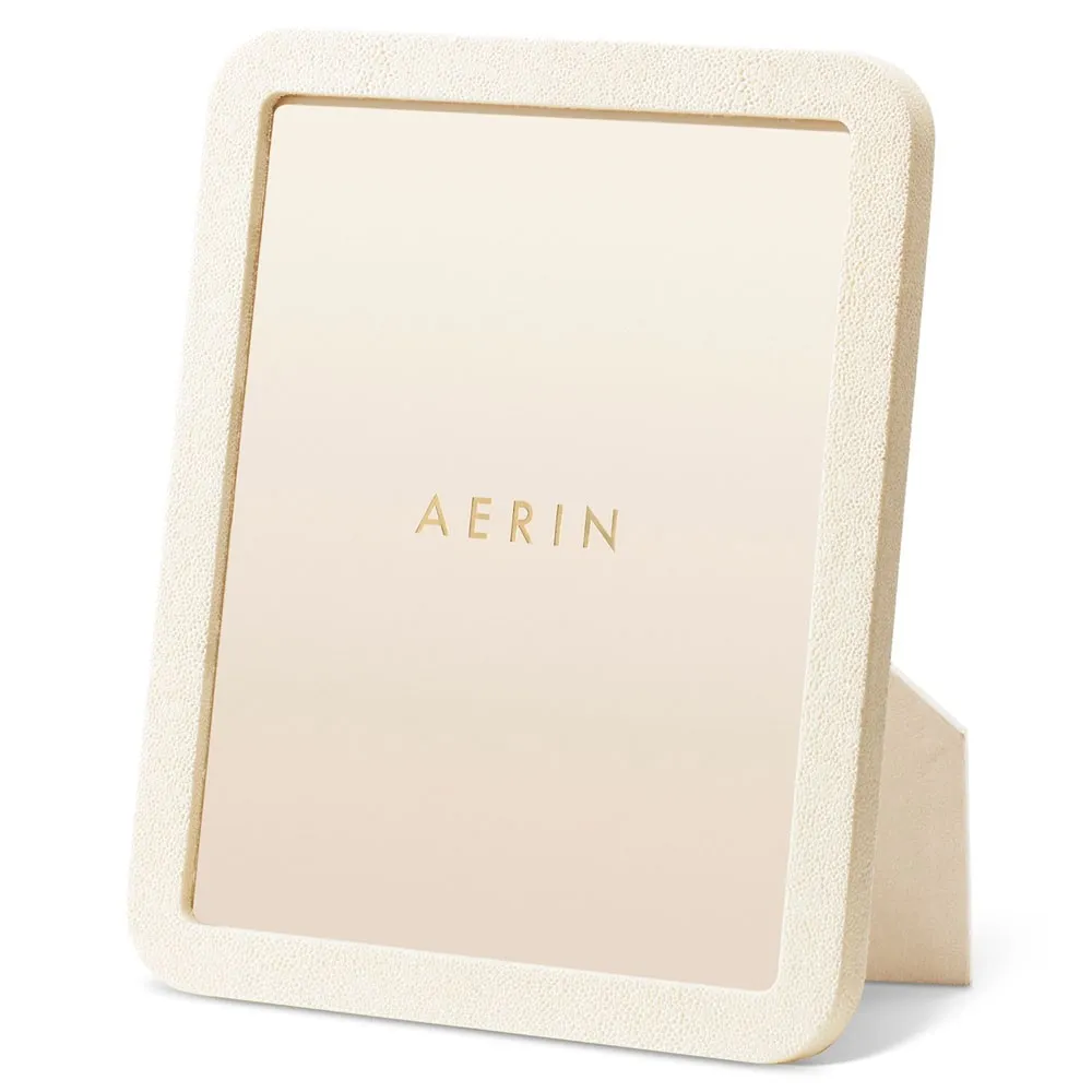 8x10 Photo Frame - Cream, Embossed Shagreen