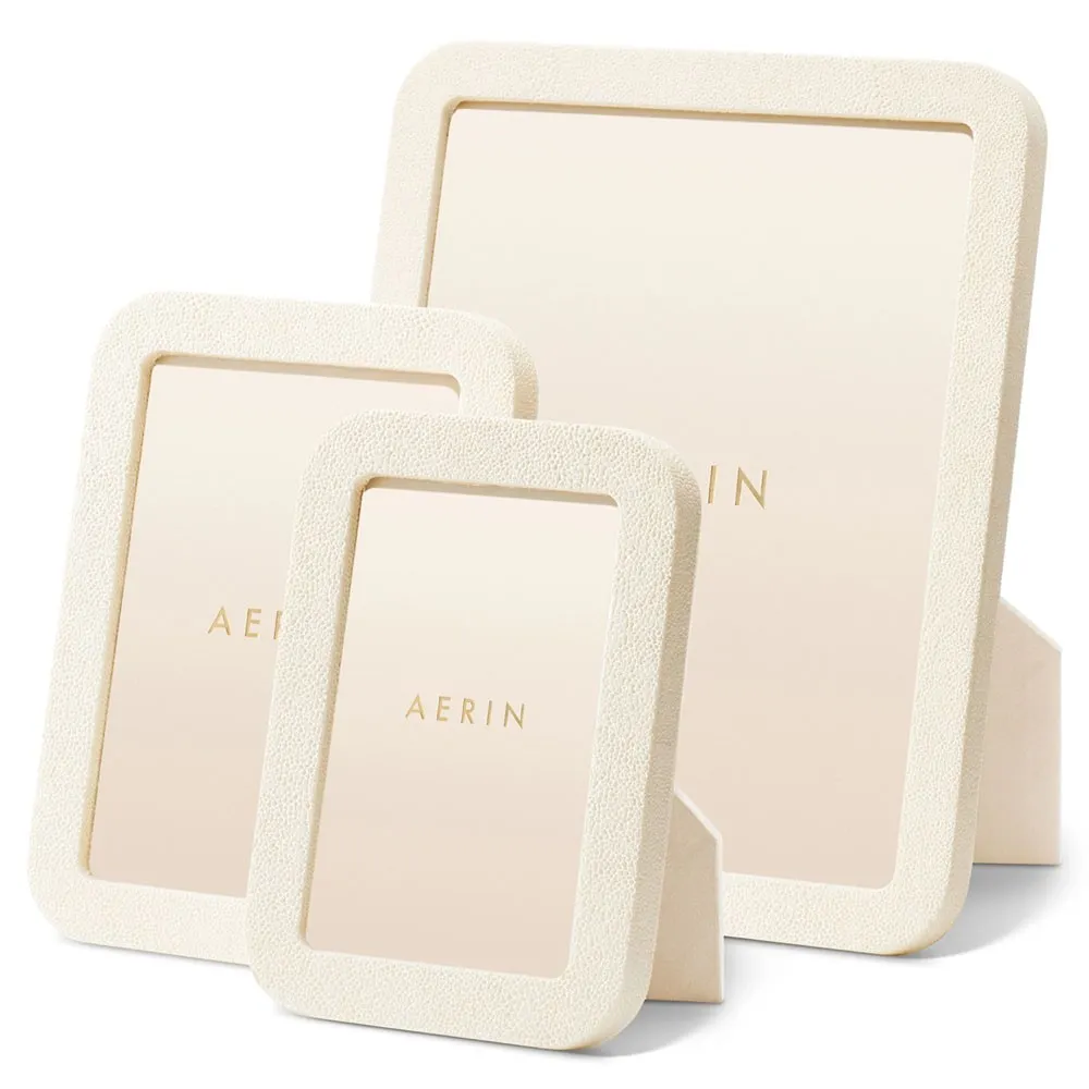 8x10 Photo Frame - Cream, Embossed Shagreen