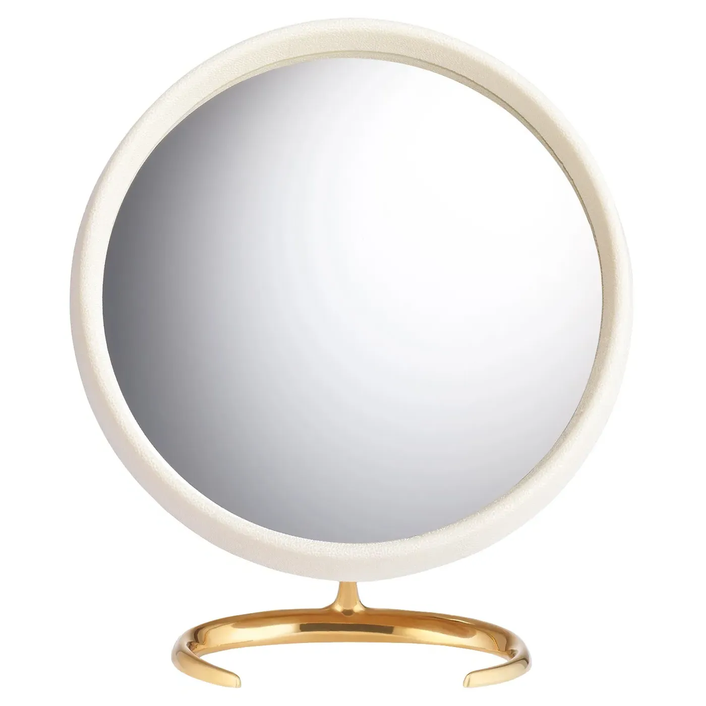 Embossed Shagreen Vanity Mirror - Cream