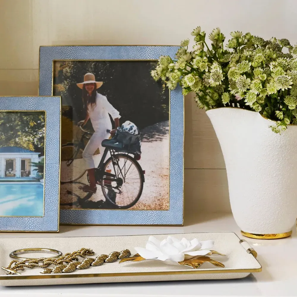 French Country Porcelain Gilded Gardenia Floral Sculpture - White