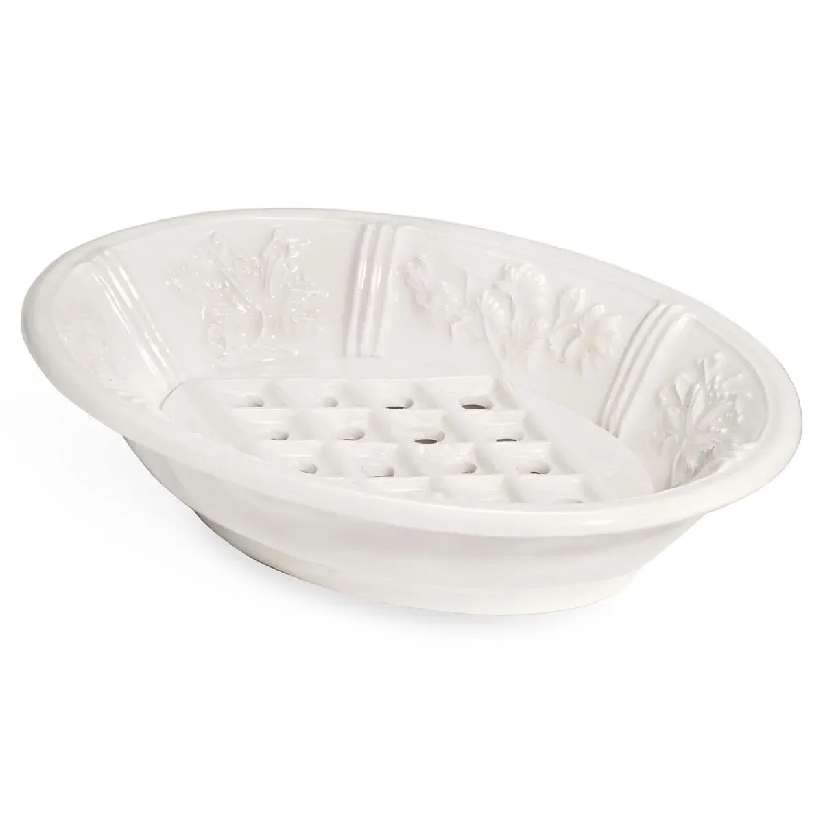 Josepha Floral Soap Dish - White, Ceramic
