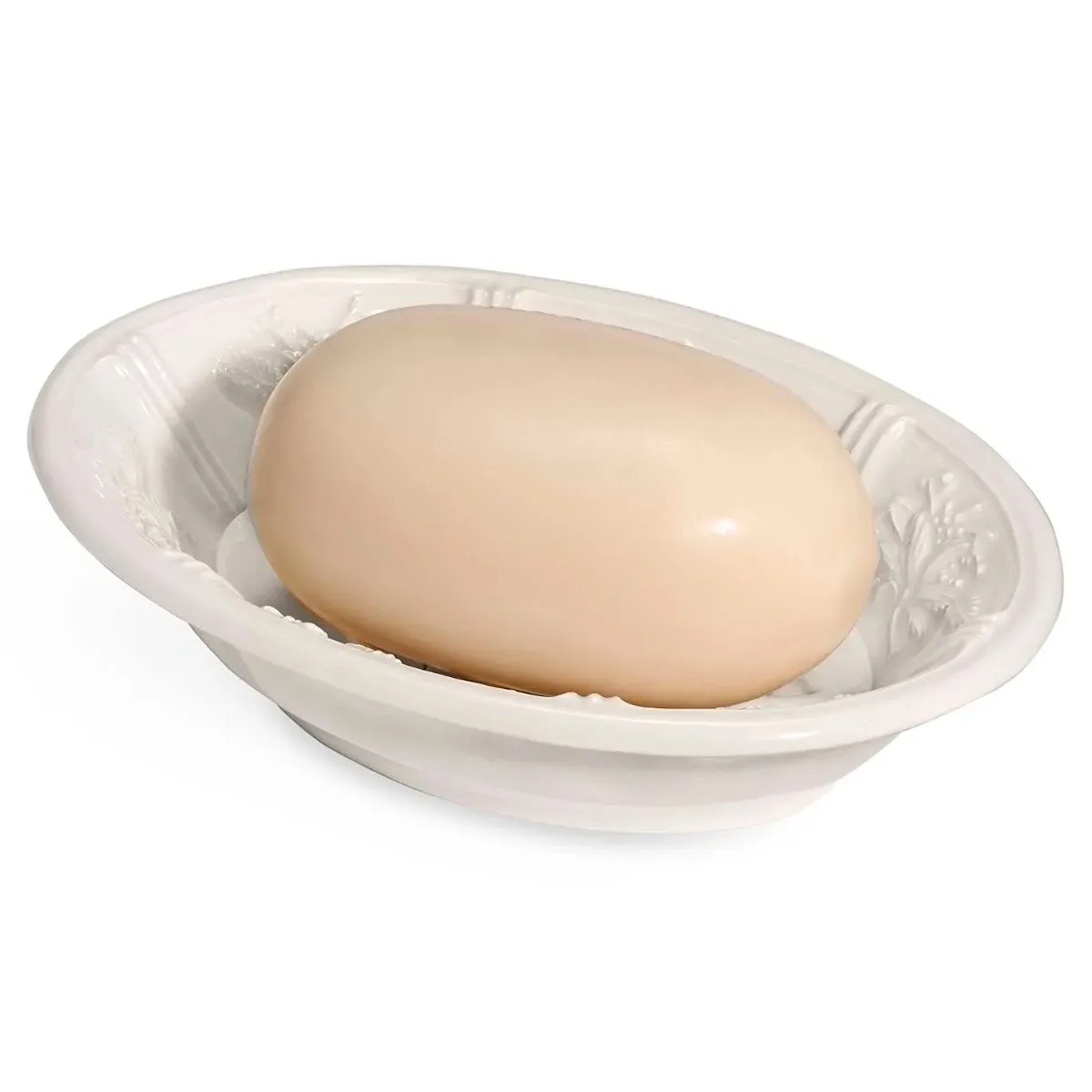Josepha Floral Soap Dish - White, Ceramic