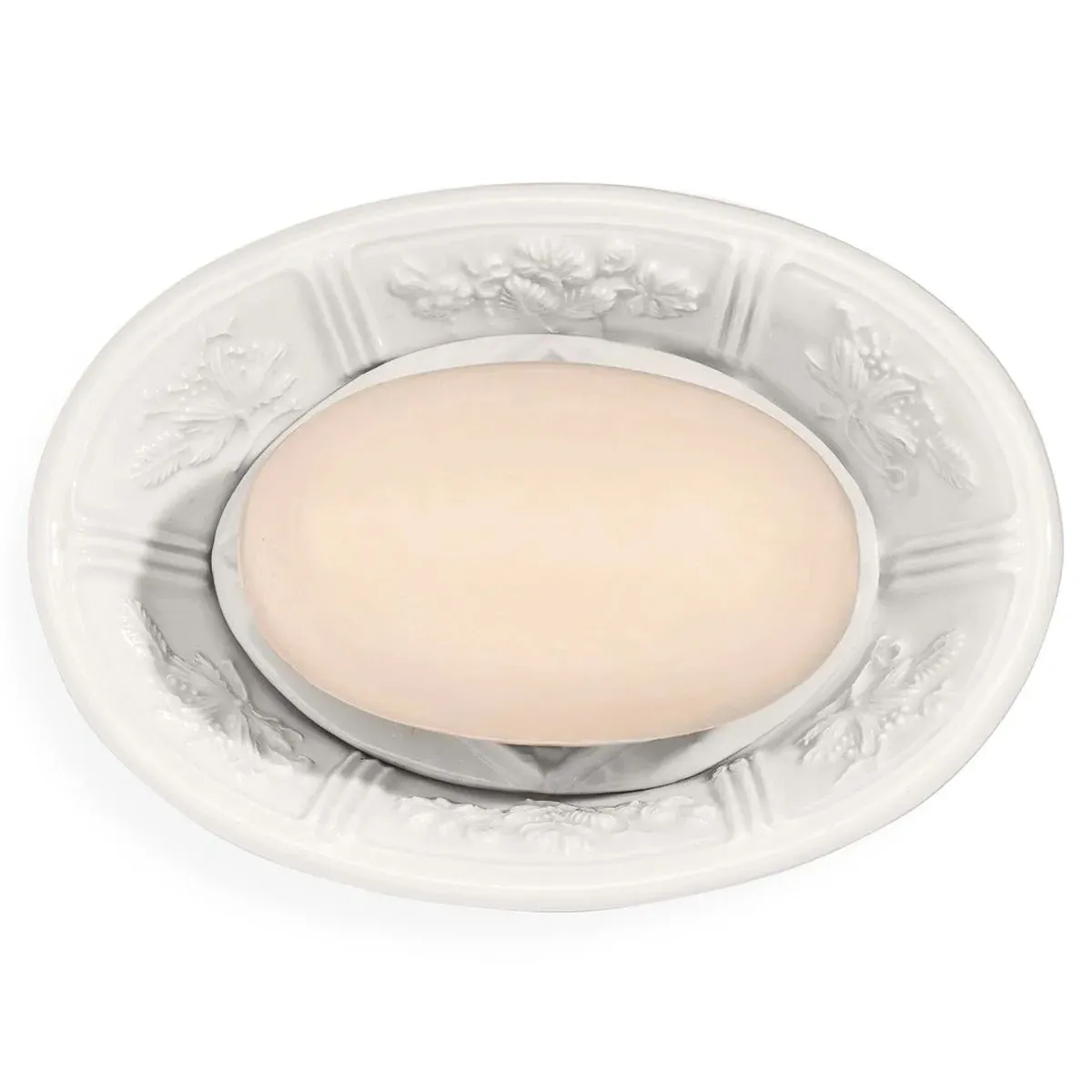 Josepha Floral Soap Dish - White, Ceramic