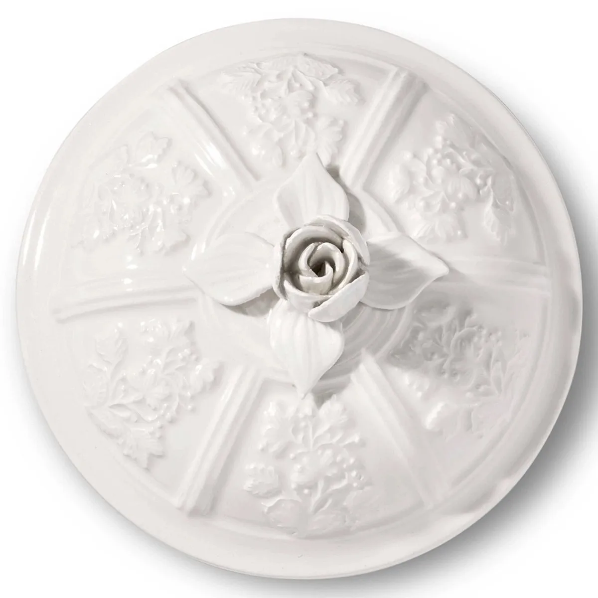 Josepha Small Floral Canister - White, Ceramic