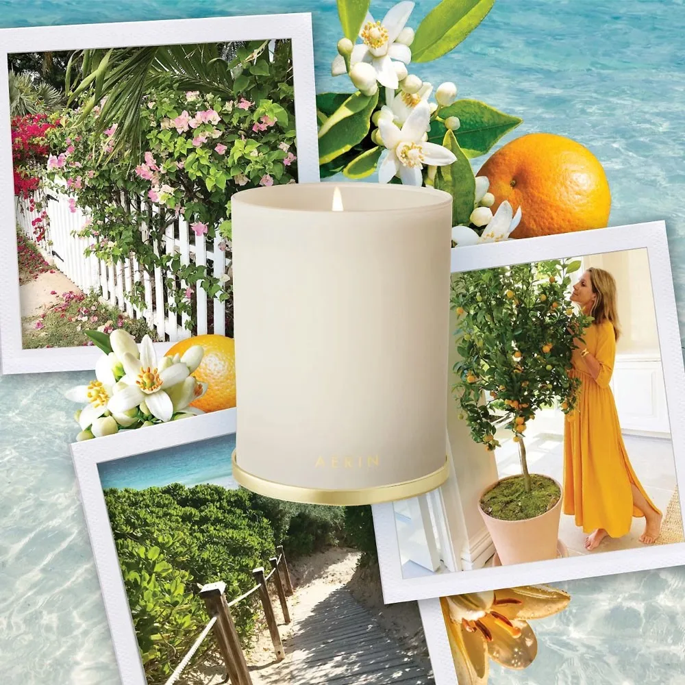 L'Ansecoy Orange Blossom Scented Candle - Cream, Glass