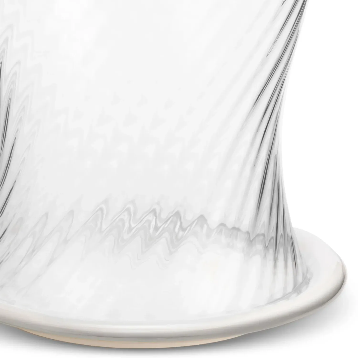 Milla Large Hurricane Fluted Candleholder - Clear, Glass