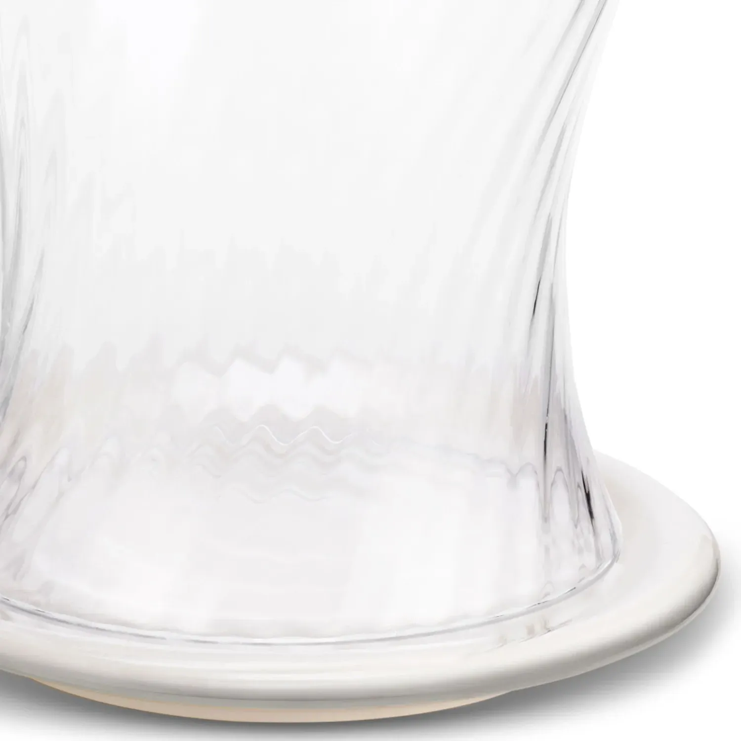 Milla Small Hurricane Fluted Candleholder - Clear, Glass