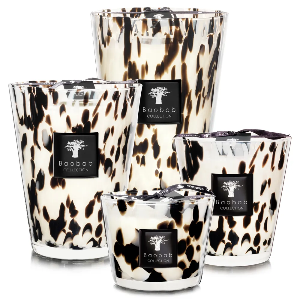 Black Pearls Extra Large Scented Candle - White, Glass