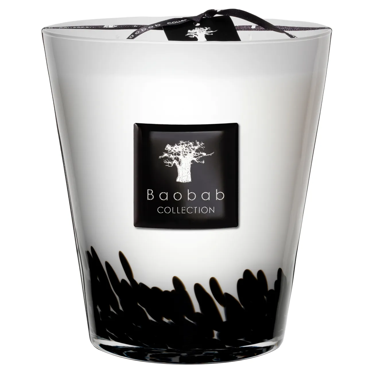 Medium Feathers Candle - White, Glass