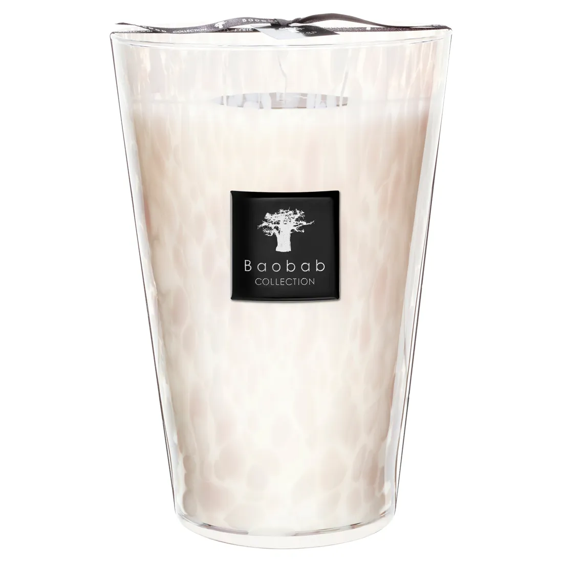 White Pearls Extra Large Scented Candle - White, Glass