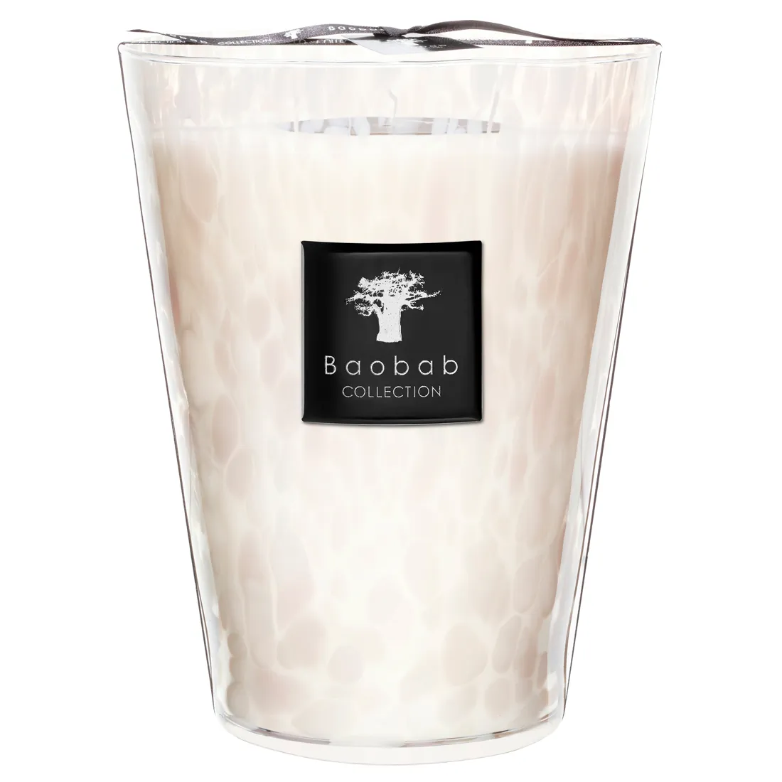 White Pearls Large Scented Candle - White, Glass