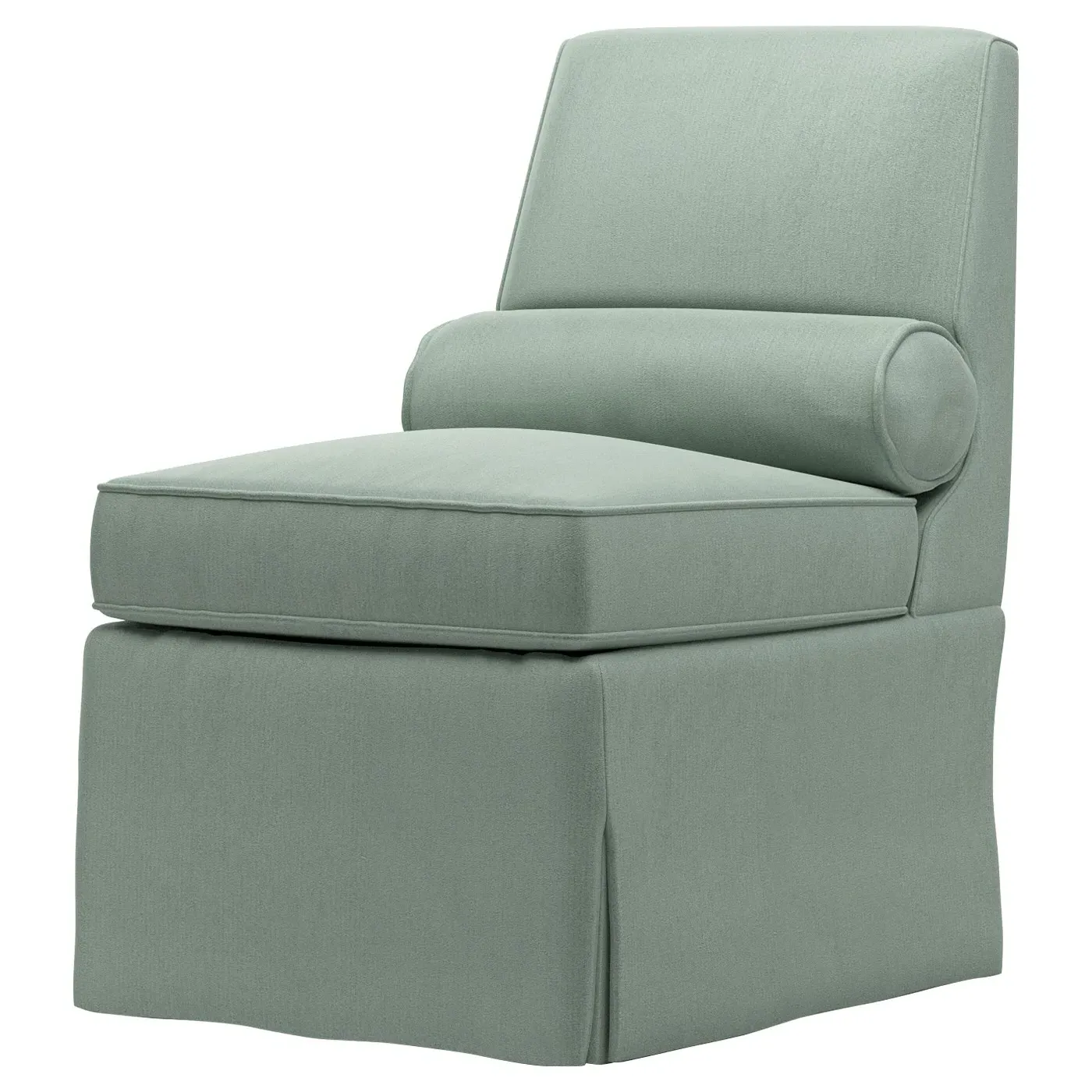 Allie Skirted Slipper Chair - Aloe
