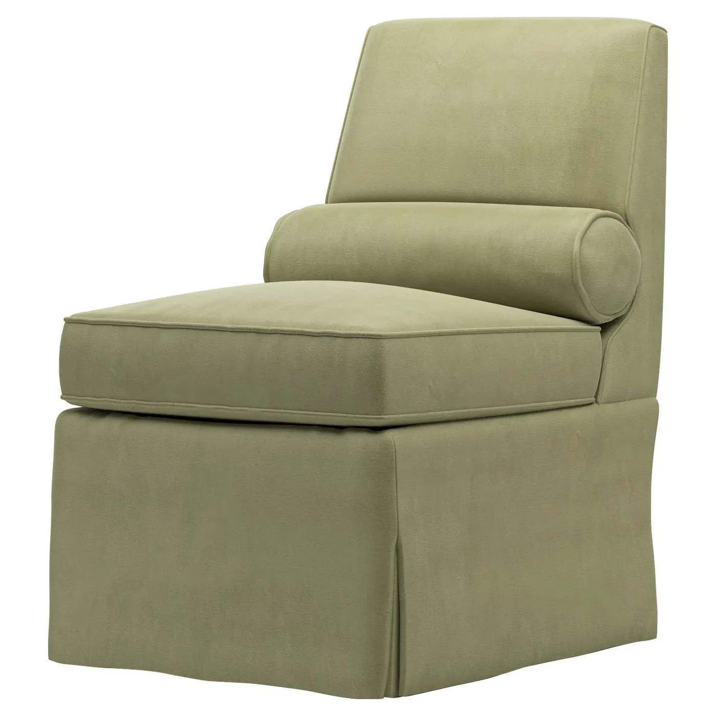 Allie Skirted Slipper Chair - Eucalyptus, Velvet image