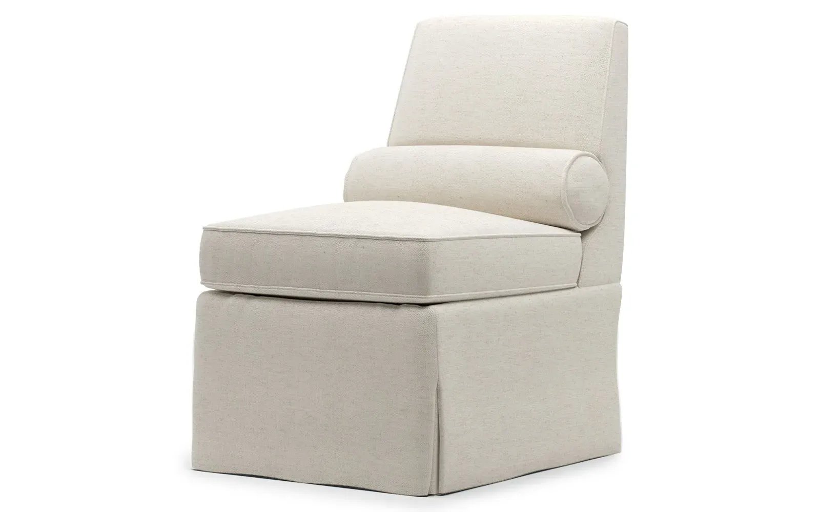 Allie Skirted Slipper Chair - Heathered Ivory