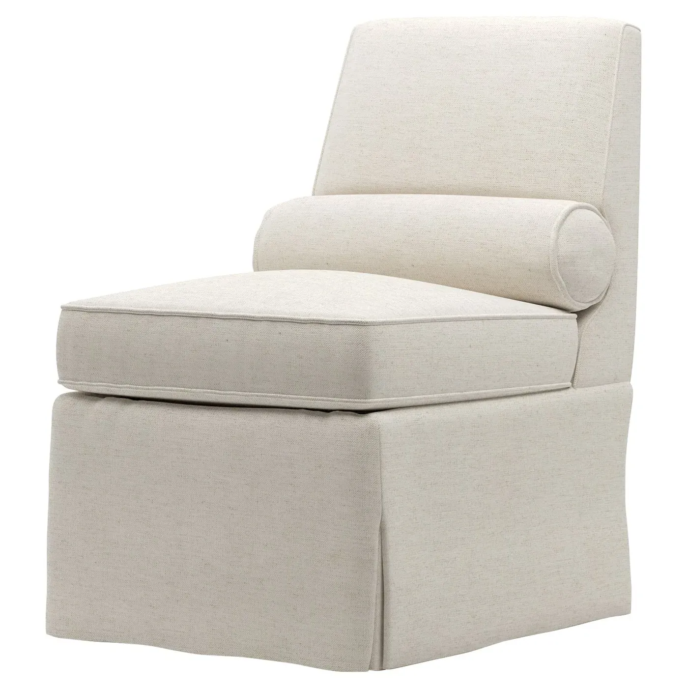 Allie Skirted Slipper Chair - Heathered Ivory image