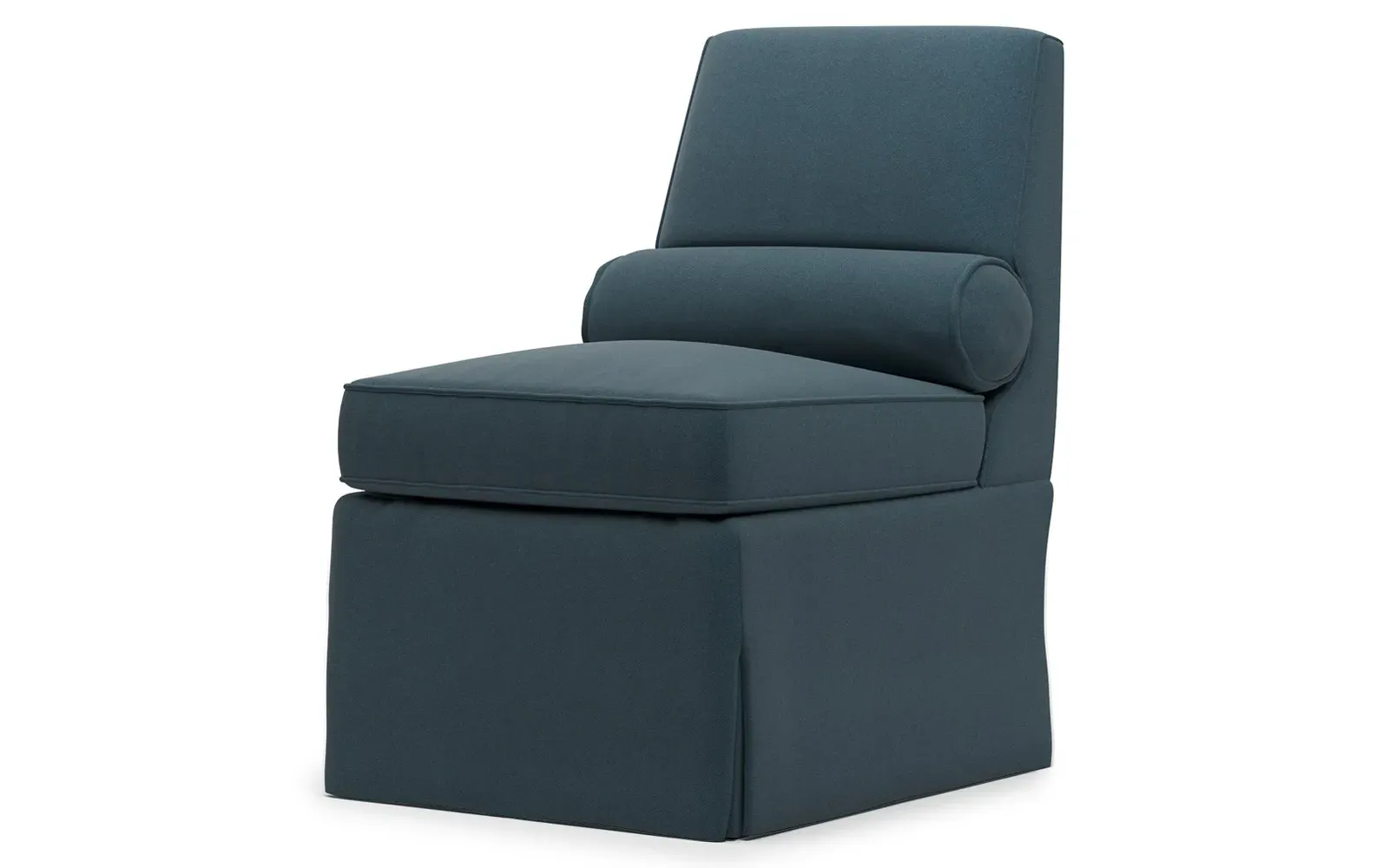 Allie Skirted Slipper Chair - Rainstorm, Velvet