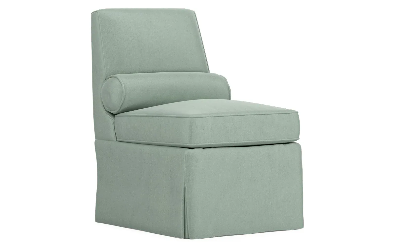 Allie Skirted Slipper Chair - Rainstorm, Velvet