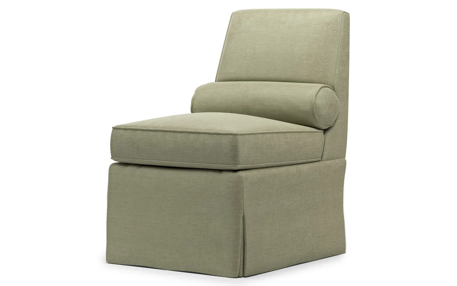 Allie Skirted Slipper Chair - Rosemary, Chenille
