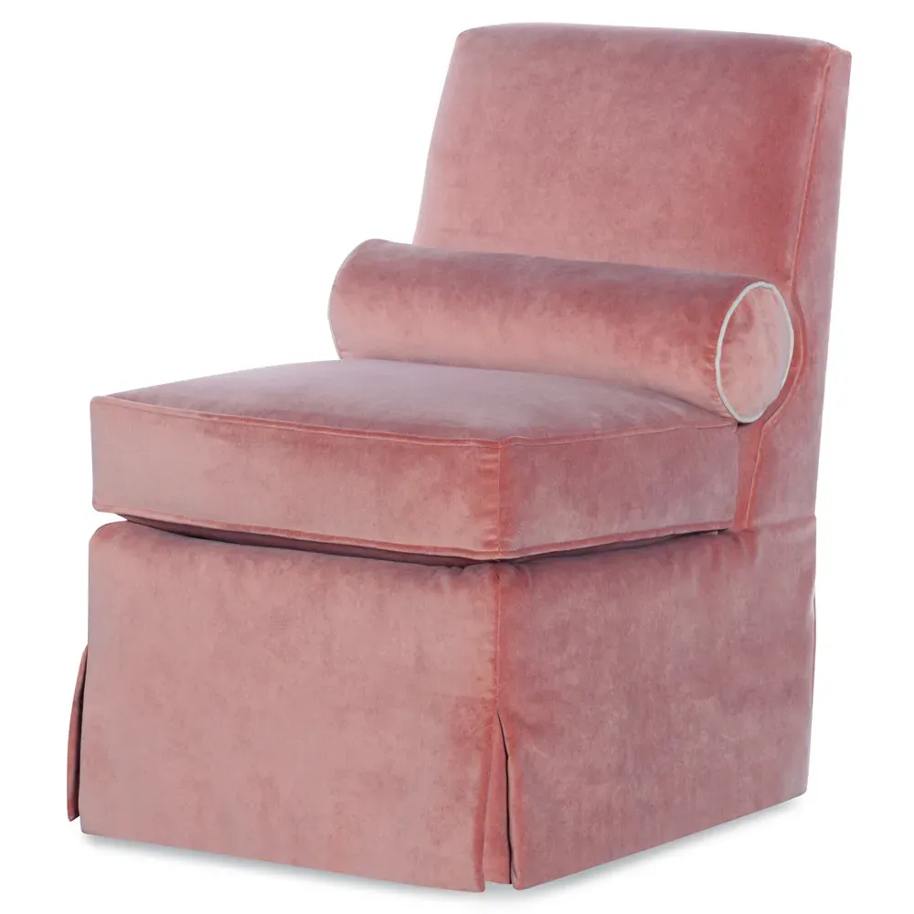 Allie Slipper Chair - Pink, Velvet
