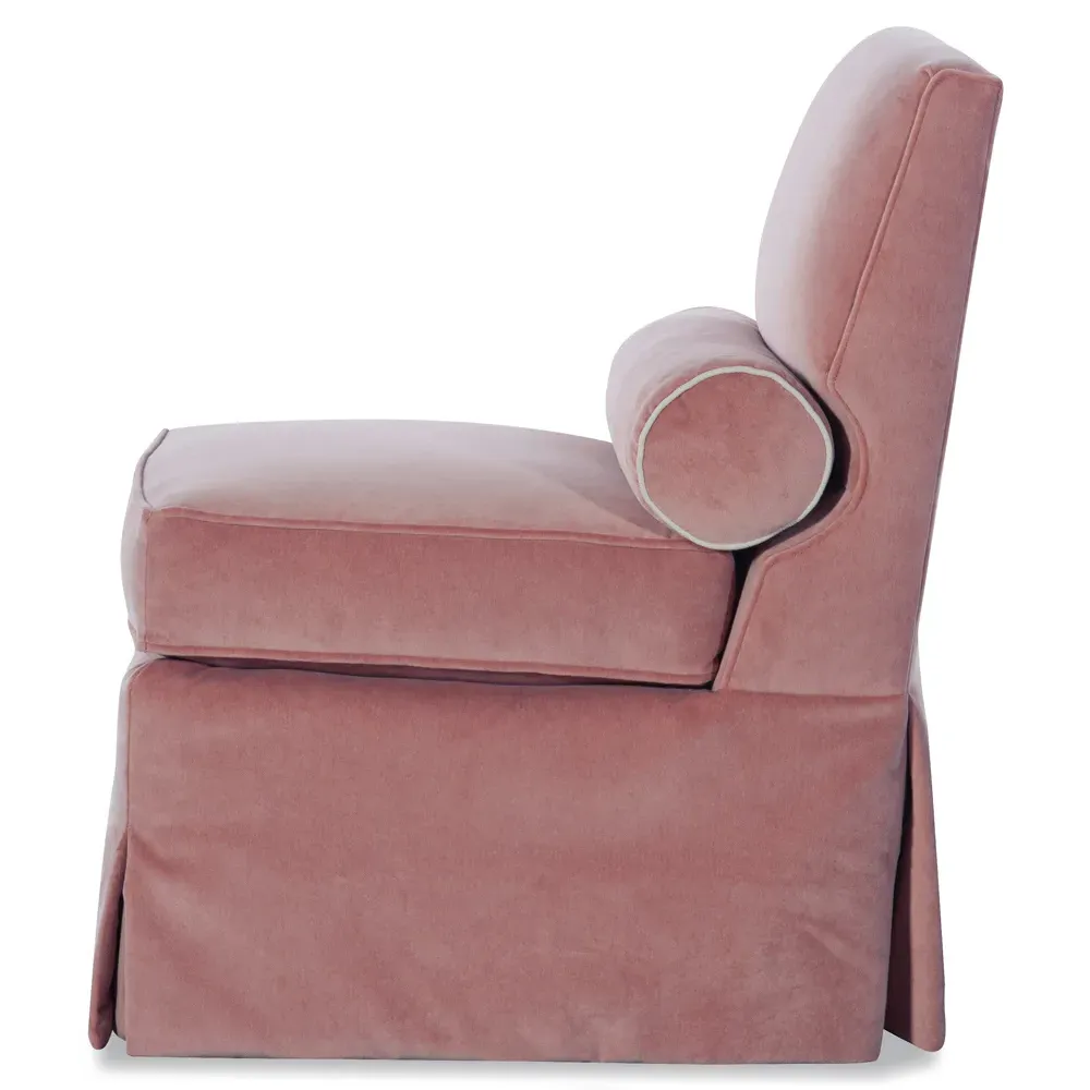 Allie Slipper Chair - Pink, Velvet