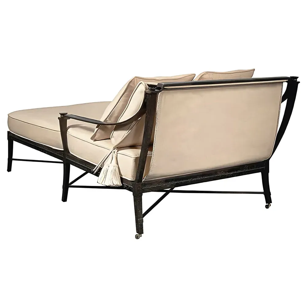 Andalusia Double Chaise Lounge - Beige, Aluminum