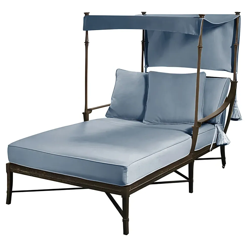 Andalusia Double Chaise Lounge - Blue, Aluminum