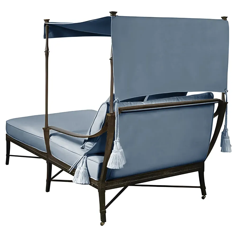 Andalusia Double Chaise Lounge - Blue, Aluminum