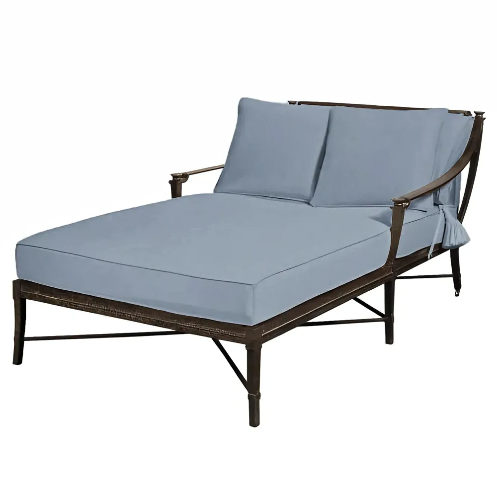 Andalusia Double Chaise Lounge - Blue, Aluminum