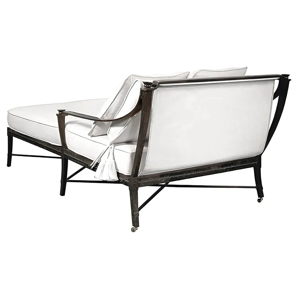 Andalusia Double Chaise Lounge - White, Aluminum