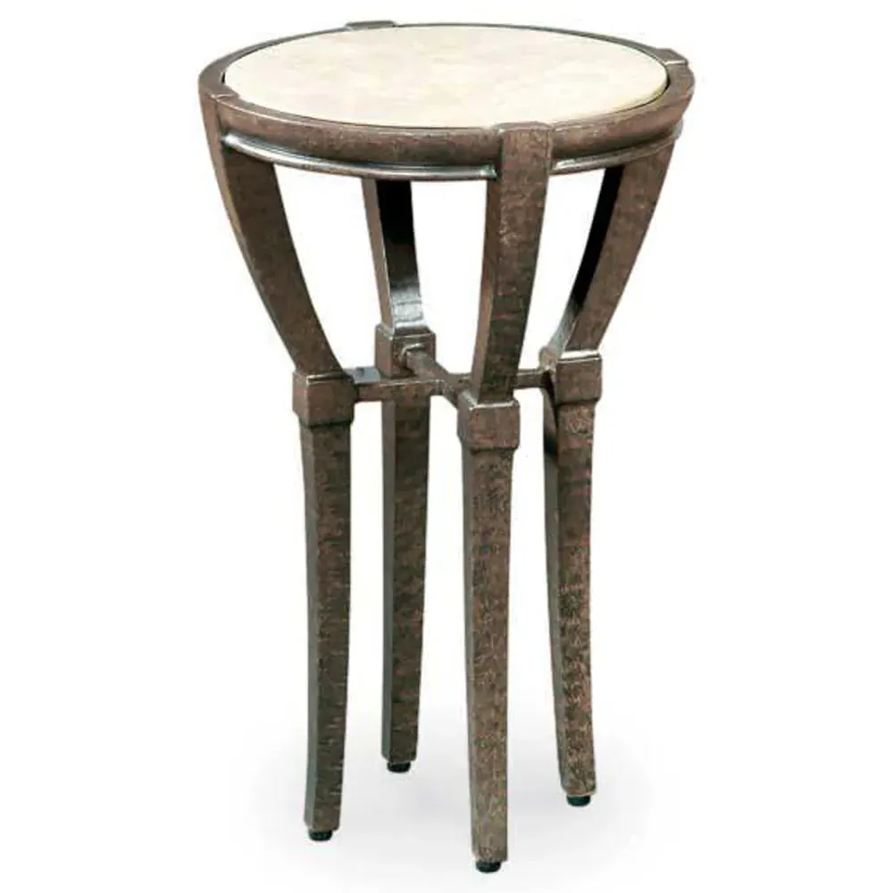 Andalusia Industrial Outdoor Side Table - White Stone Grey image