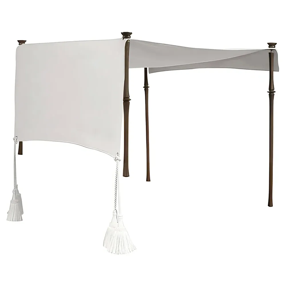 Andalusia Outdoor Chaise Canopy - White, Sunbrella