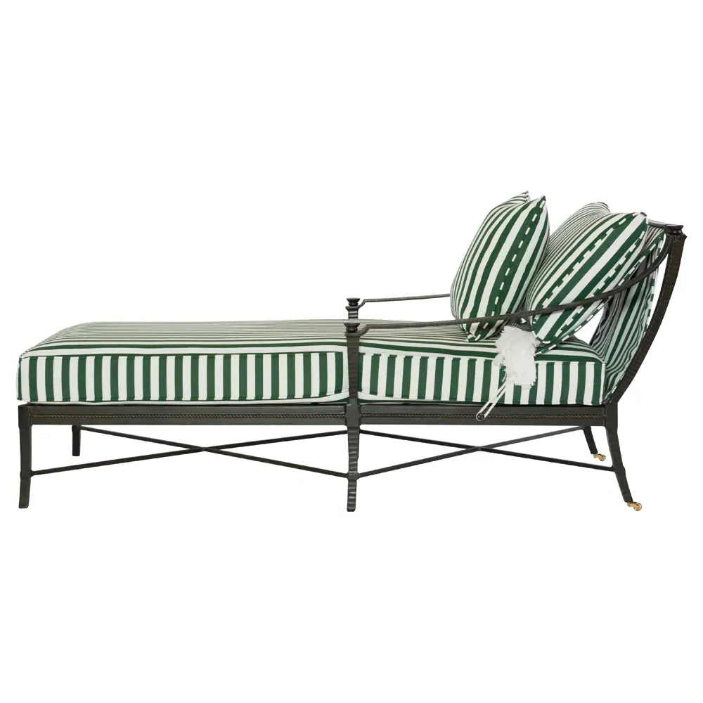 Andalusia Outdoor Chaise Lounge - Green, Aluminum