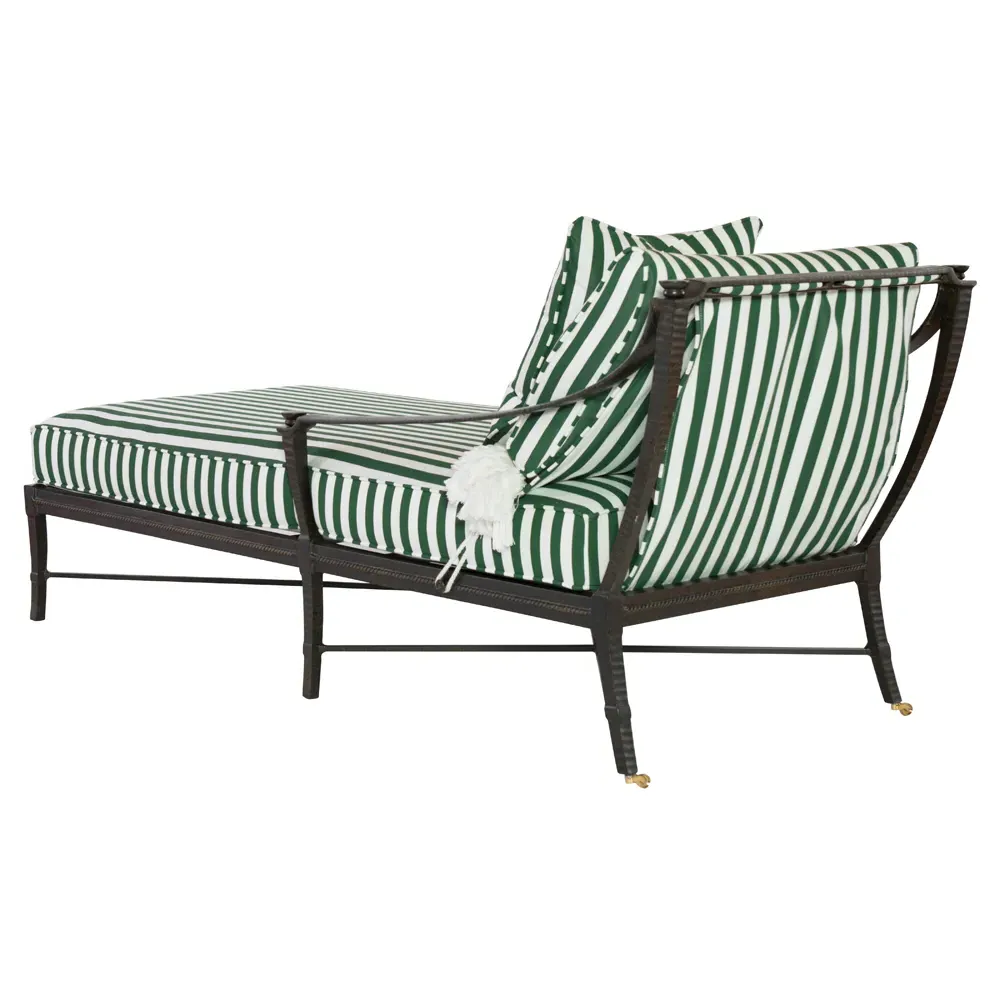 Andalusia Outdoor Chaise Lounge - Green, Aluminum