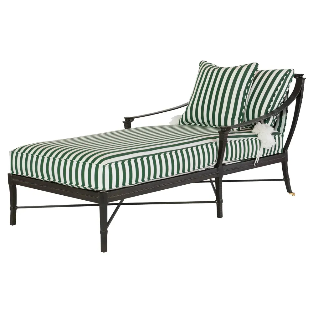 Andalusia Outdoor Chaise Lounge - Green, Aluminum image