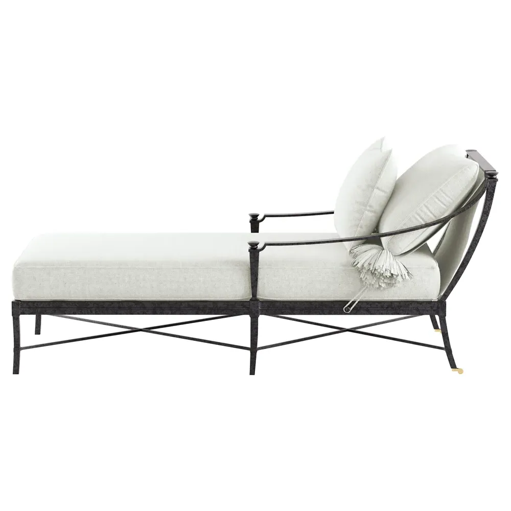 Andalusia Outdoor Chaise Lounge - White, Aluminum