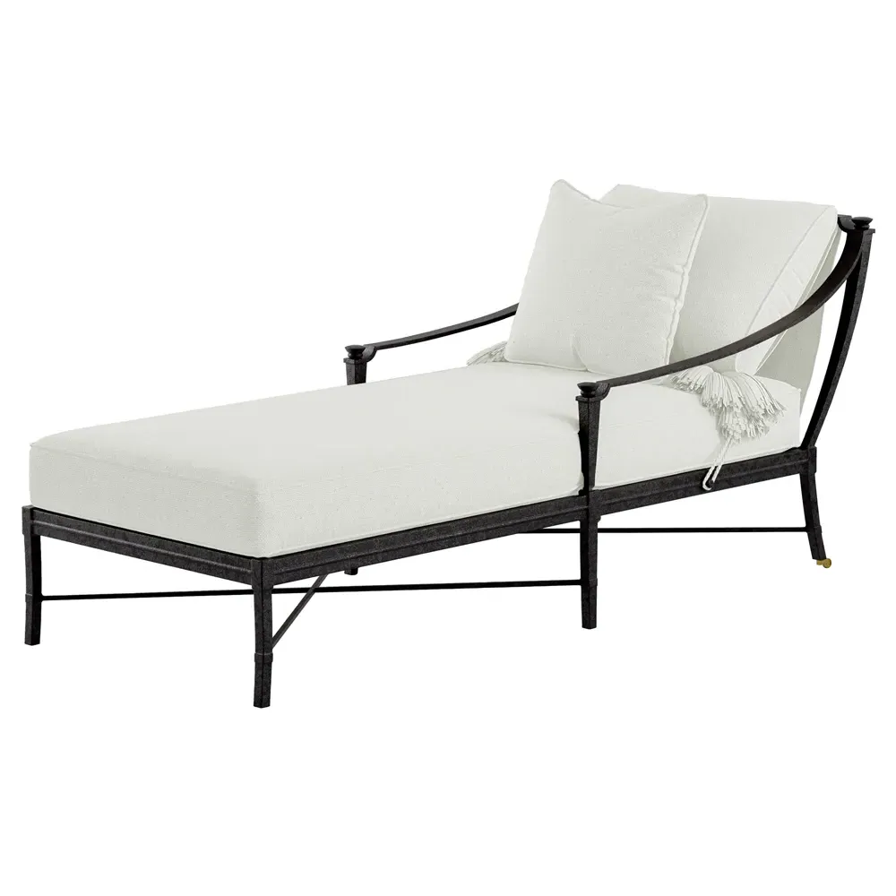Andalusia Outdoor Chaise Lounge - White, Aluminum