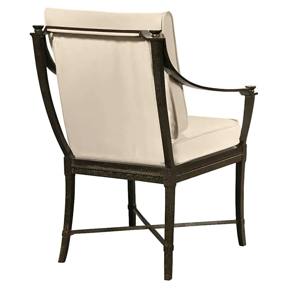 Andalusia Outdoor Dining Arm Chair - Beige, Aluminum