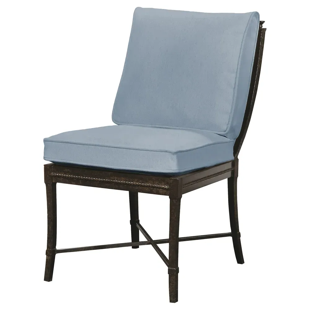 Andalusia Outdoor Dining Chair - French Blue, Aluminum