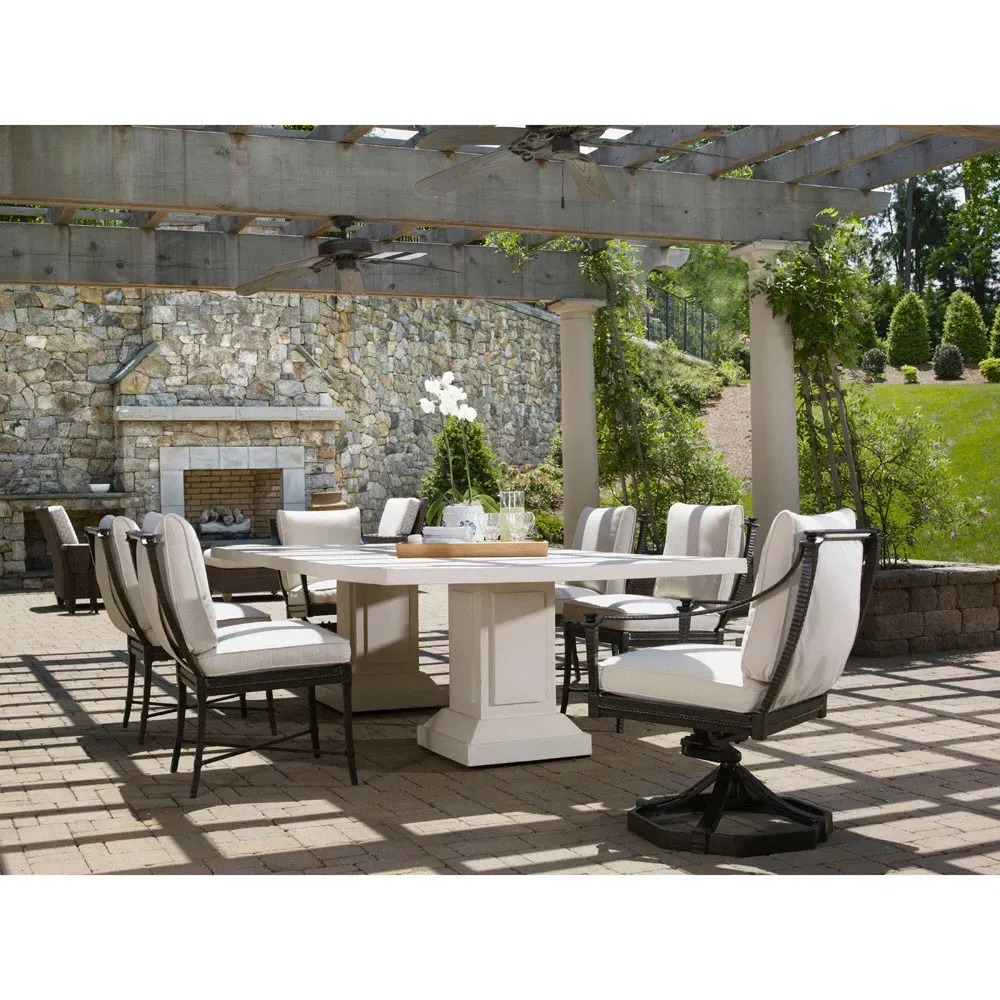 Andalusia Outdoor Dining Chair - White, Aluminum