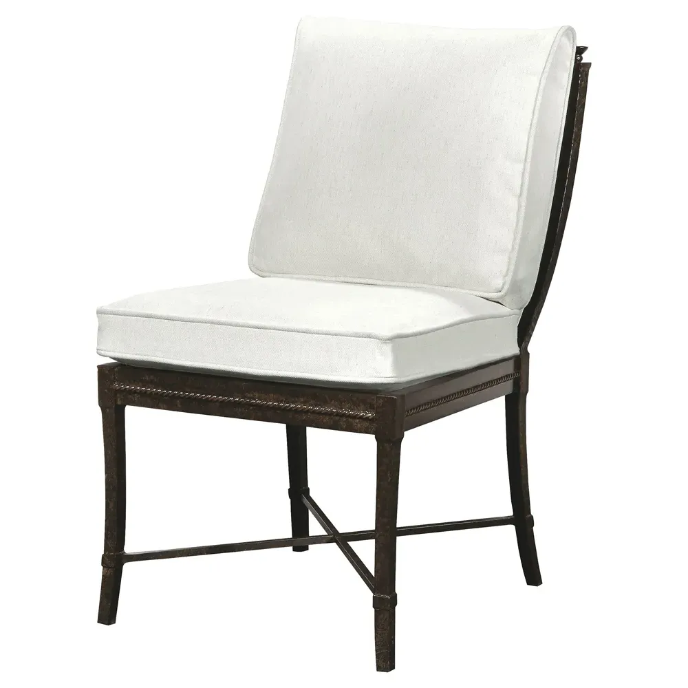 Andalusia Outdoor Dining Chair - White, Aluminum