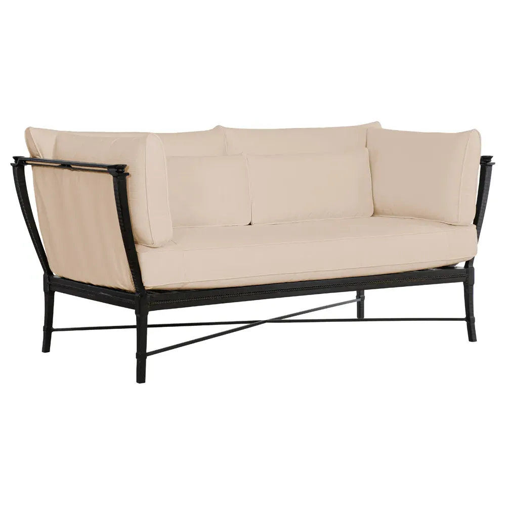 Andalusia Outdoor Loveseat - Beige, Aluminum